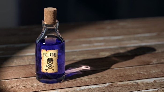 有害性を表現する毒の入った瓶
